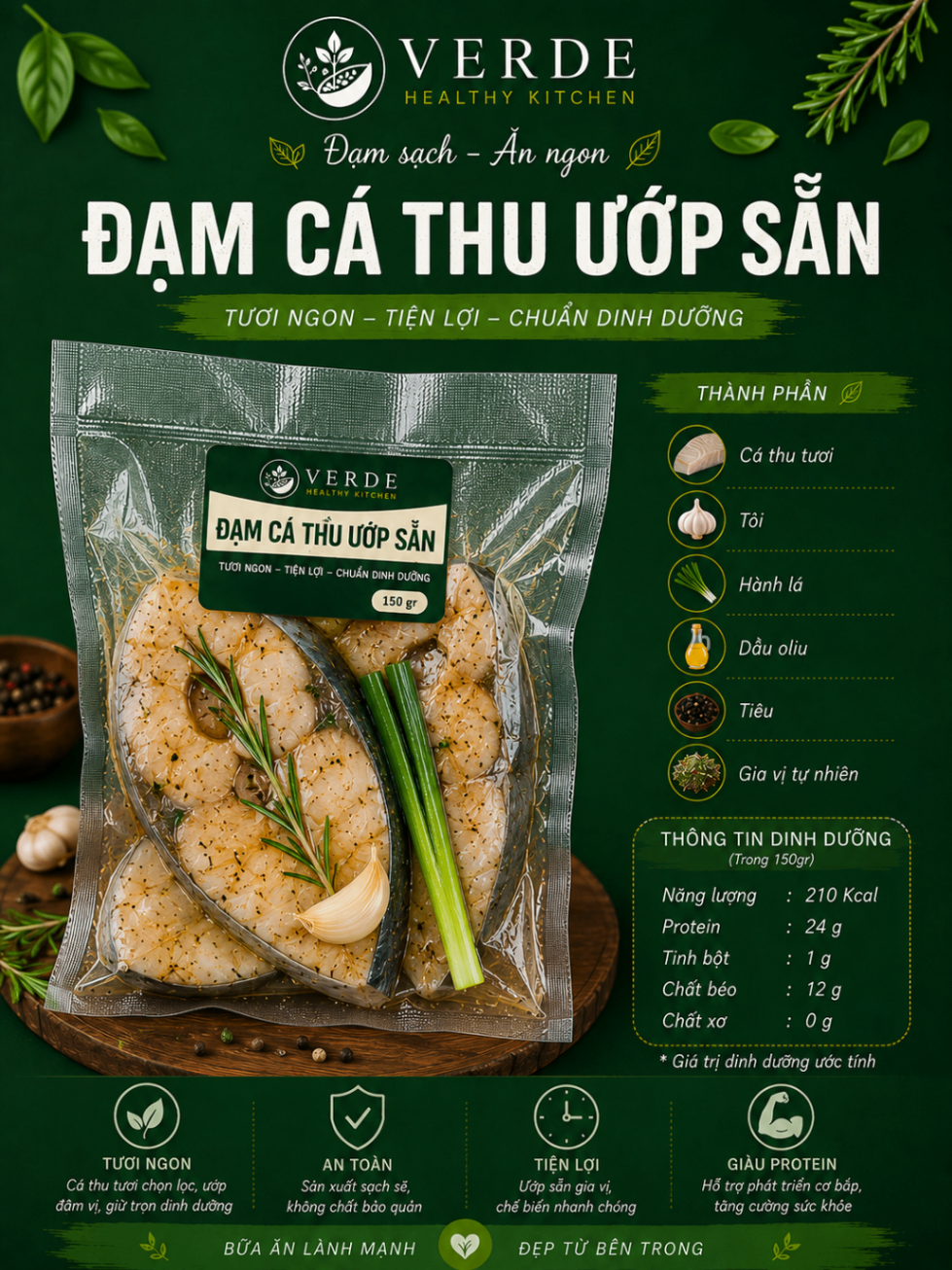 Đạm cá thu ướp sẵn