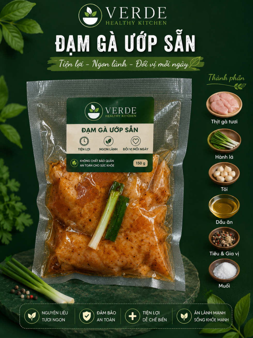 Đạm gà ướp sẵn