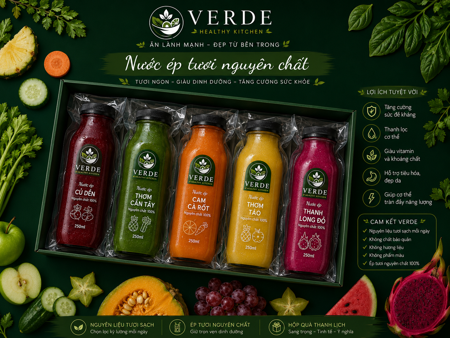 Nước ép tươi nguyên chất từ VERDE Healthy Kitchen